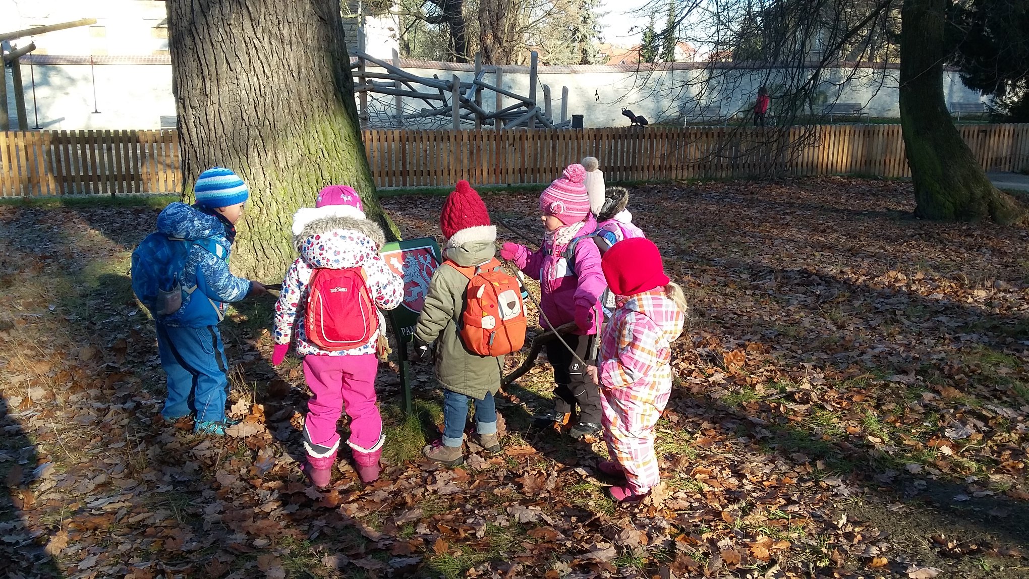 Děti u památného stromu